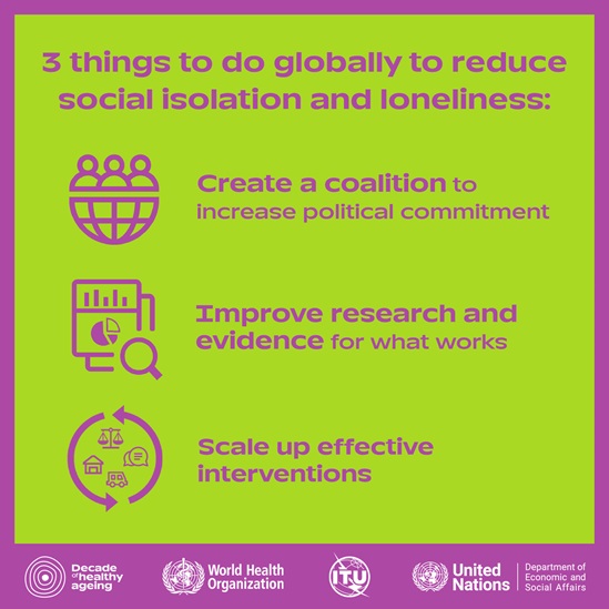 3 things to do globally to reduce social isolation and loneliness