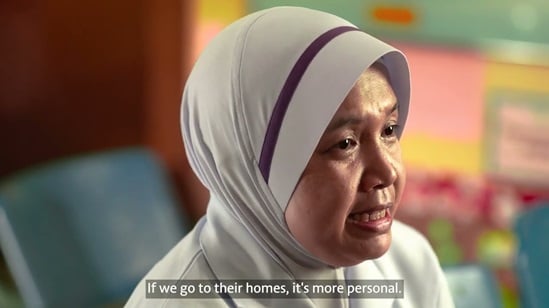 Female midwife being interviewed in Malaysia
